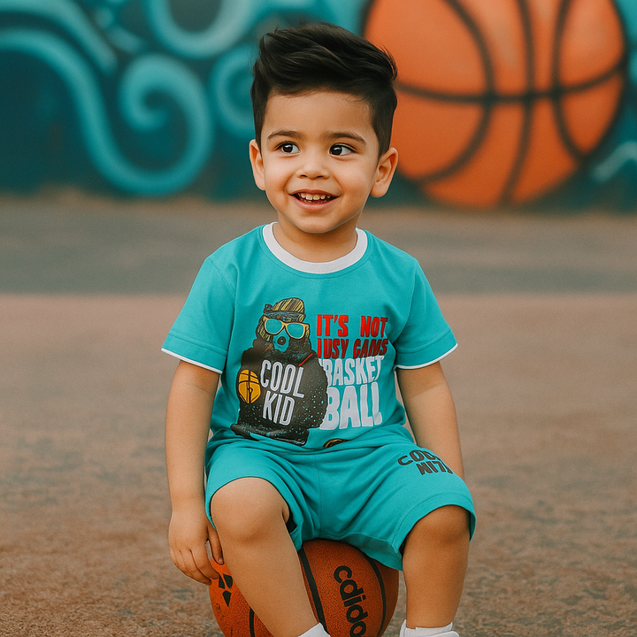 SUNSHINE KIDS SHORT & SHIRT COOL KID SEA GREEN 18 (4Y)