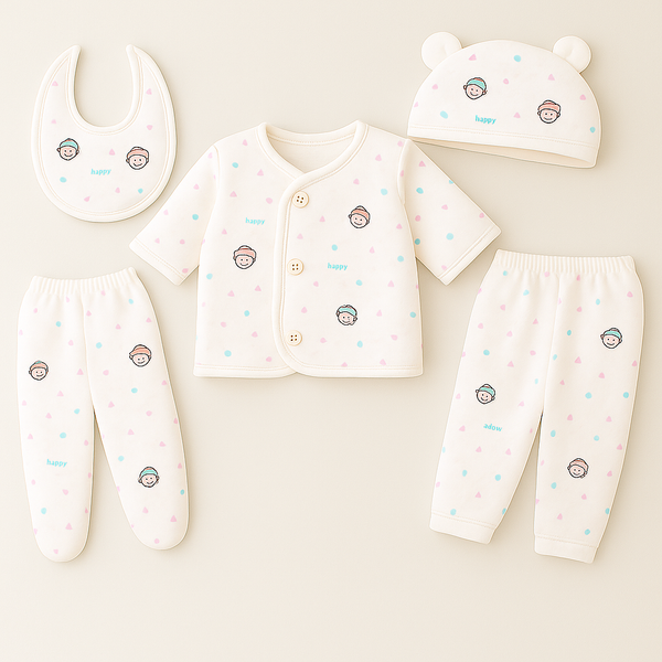 SUNSHINE BABY WINTER 5 PCS GIFT SET DOTS PINK 6-12M