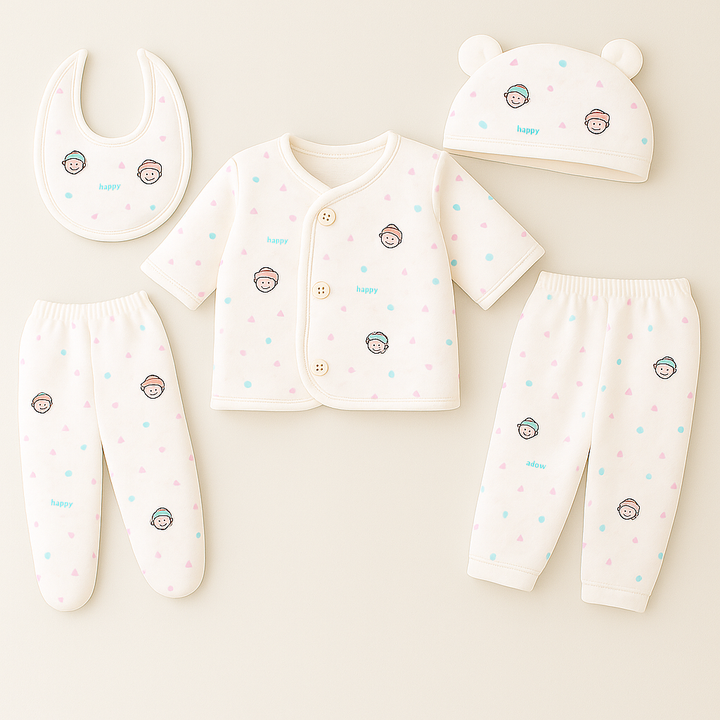 SUNSHINE BABY WINTER 5 PCS GIFT SET DOTS PINK 6-12M