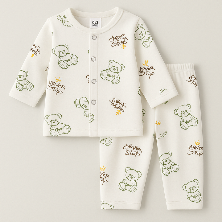 SUNSHINE BABY WINTER SLEEPSUIT BEAR WHITE 3-6M