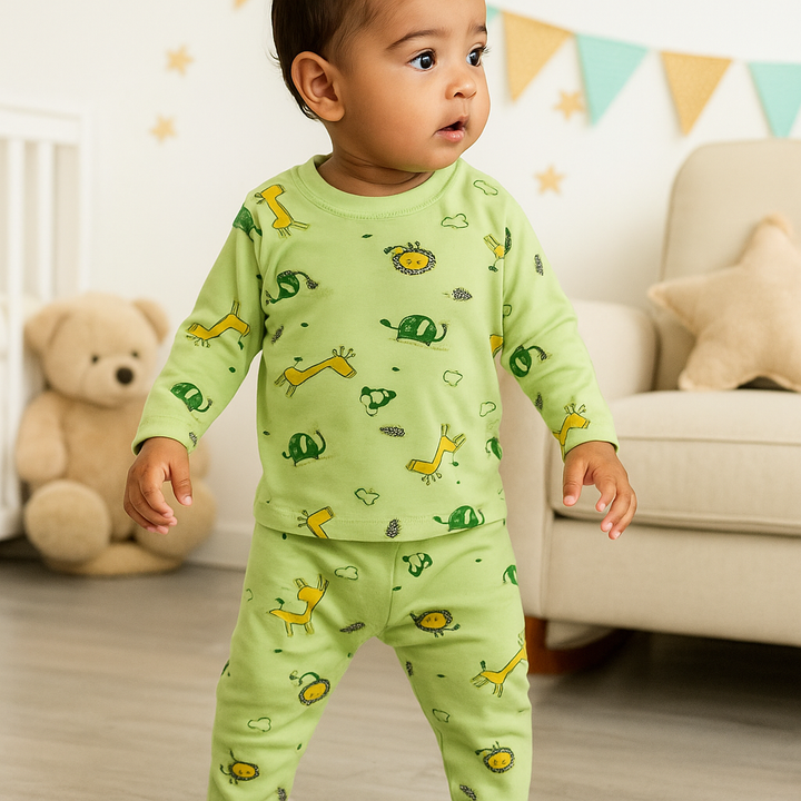 SUNSHINE BABY WINTER PAJAMA SET ANIMAL GREEN T.G DUCK (L) 3Y