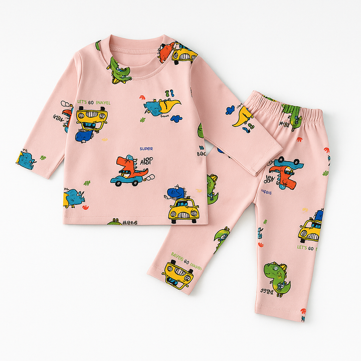 SUNSHINE BABY WINTER PAJAMA SET DINO BABY PINK T.G DUCK (L) 3Y
