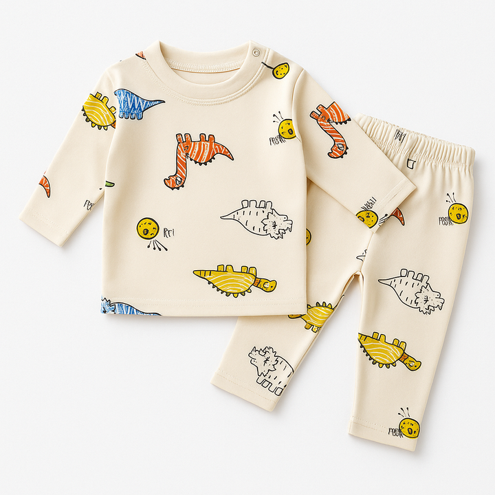 SUNSHINE BABY WINTER PAJAMA SET DINO OFF WHITE T.G DUCK (L) 3Y