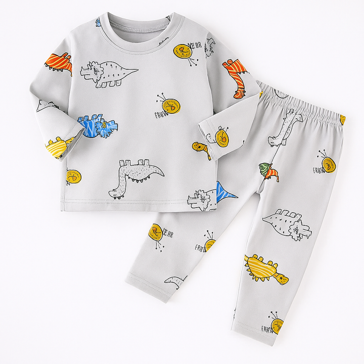 SUNSHINE BABY WINTER PAJAMA SET DINO GREY T.G DUCK (L) 3Y