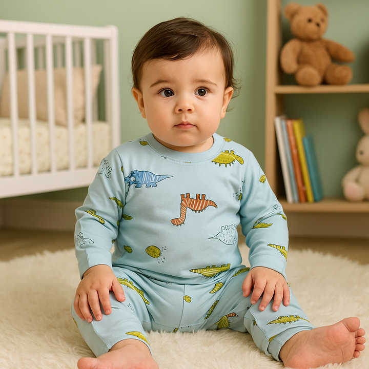 SUNSHINE BABY WINTER PAJAMA SET DINO SKY BLUE T.G DUCK (L) 3Y