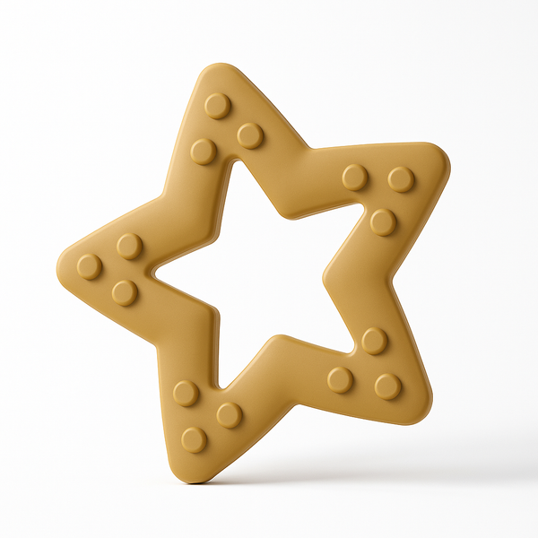 SUNSHINE BABY TEETHER STAR  LIGHT BROWN MUMLOVE  (A6119-30)