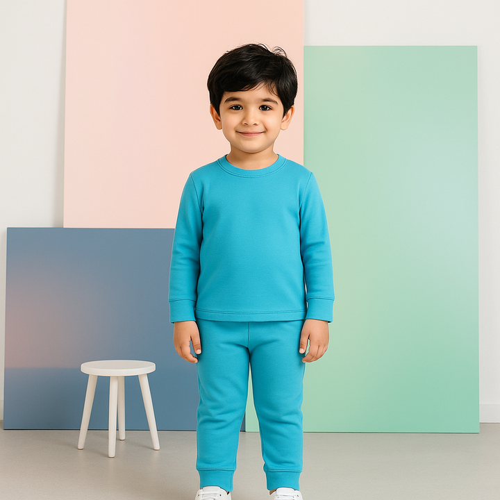 SUNSHINE RIB INNERWEAR SWAN SEA BLUE NO.24 6-7Y