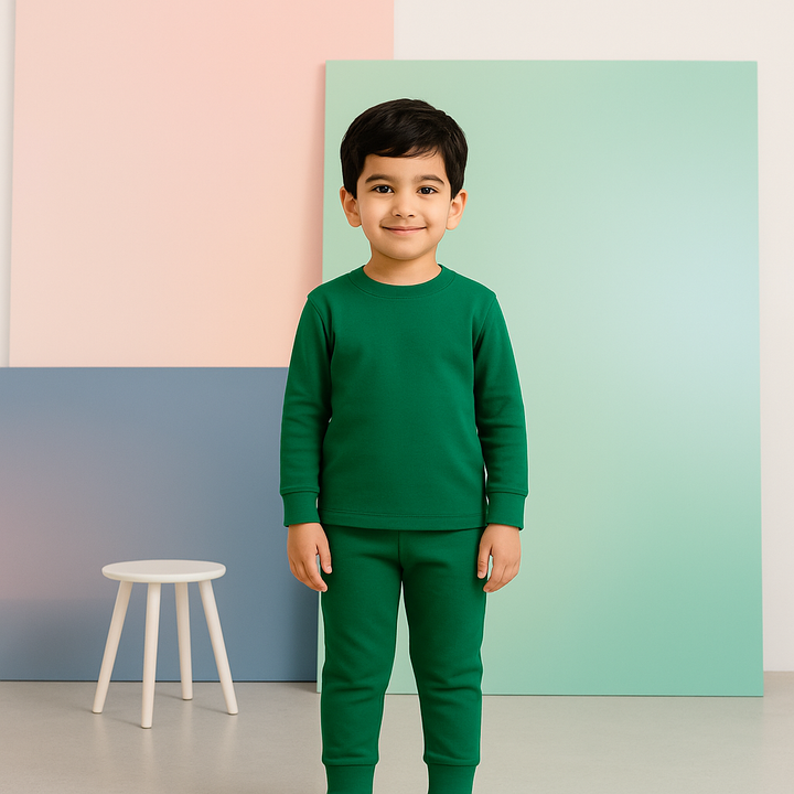 SUNSHINE RIB INNERWEAR SWAN DARK  GREEN NO.16 2Y