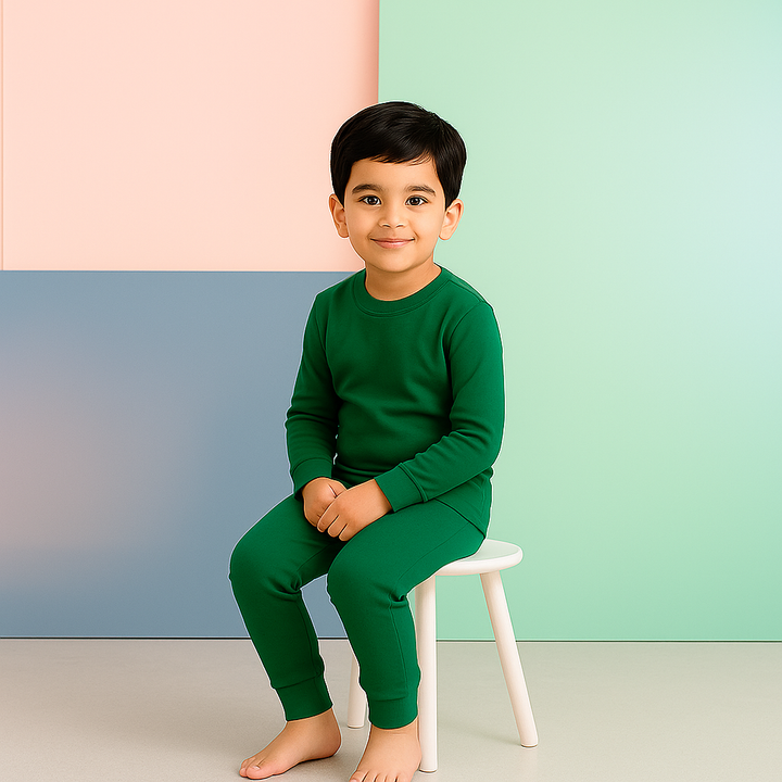 SUNSHINE RIB INNERWEAR SWAN DARK  GREEN NO.16 2Y