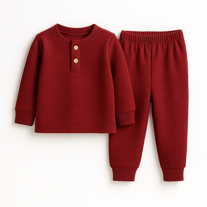 SUNSHINE KIDS HENLEY INNERWEAR SWAN MAROON 24(7-8)