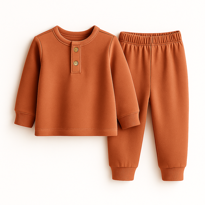 SUNSHINE KIDS HENLEY INNERWEAR SWAN DARK PEACH 24(7-8Y)