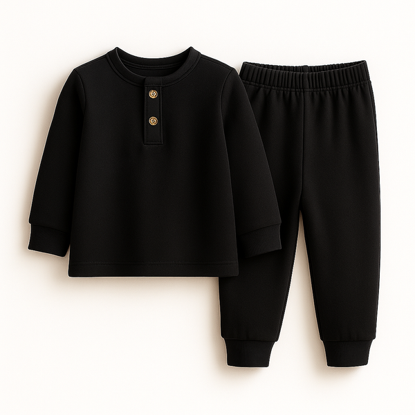 SUNSHINE KIDS HENLEY INNERWEAR SWAN BLACK 24(7-8Y)