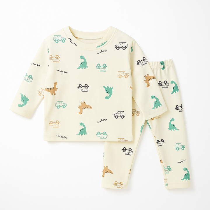 SUNSHINE KIDS WINTER PAJAMA JEEP& DINO OFF WHITE 3Y (TG DUCK)
