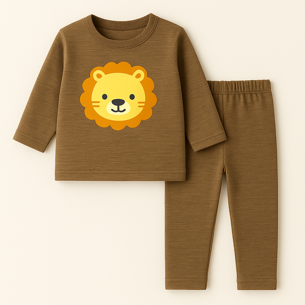 Baby Fleece Pajama Set Lion Brown - Sunshine