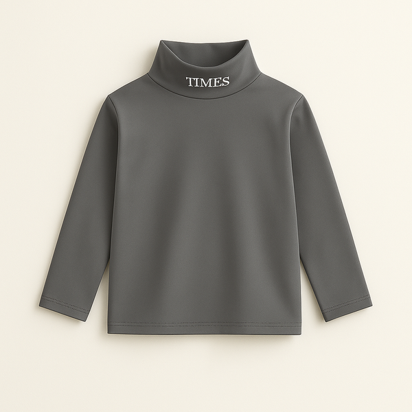 Kids Premium Mock Neck Grey - Sunshine