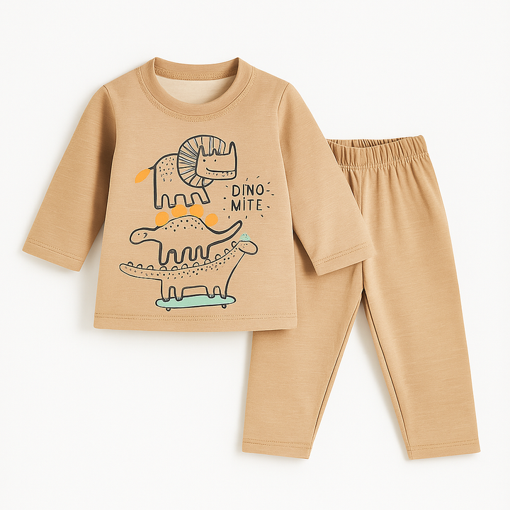 SUNSHINE BABY WINTER PAJAMA SET DINO PEACH T.G DUCK (L) 3Y