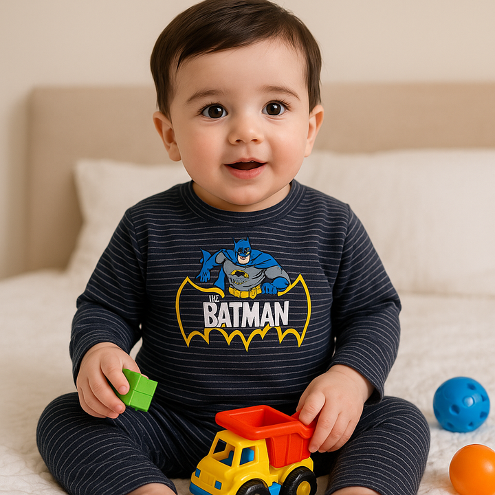 SUNSHINE BABY PAJAMA SET BATMAN NARROW STRIPES DARK BLUE 12-18 M