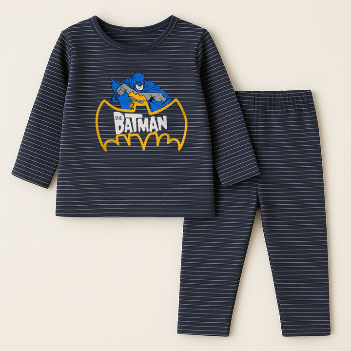 SUNSHINE BABY PAJAMA SET BATMAN NARROW STRIPES DARK BLUE 12-18 M