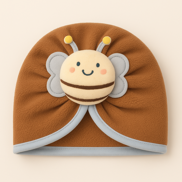 SUNSHINE BABY TURBAN CAP BEE BROWN