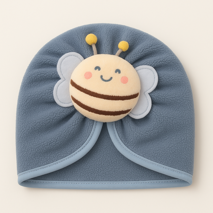 SUNSHINE BABY TURBAN CAP BEE GREY
