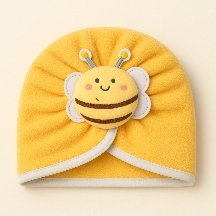 SUNSHINE BABY TURBAN CAP BEE YELLOW