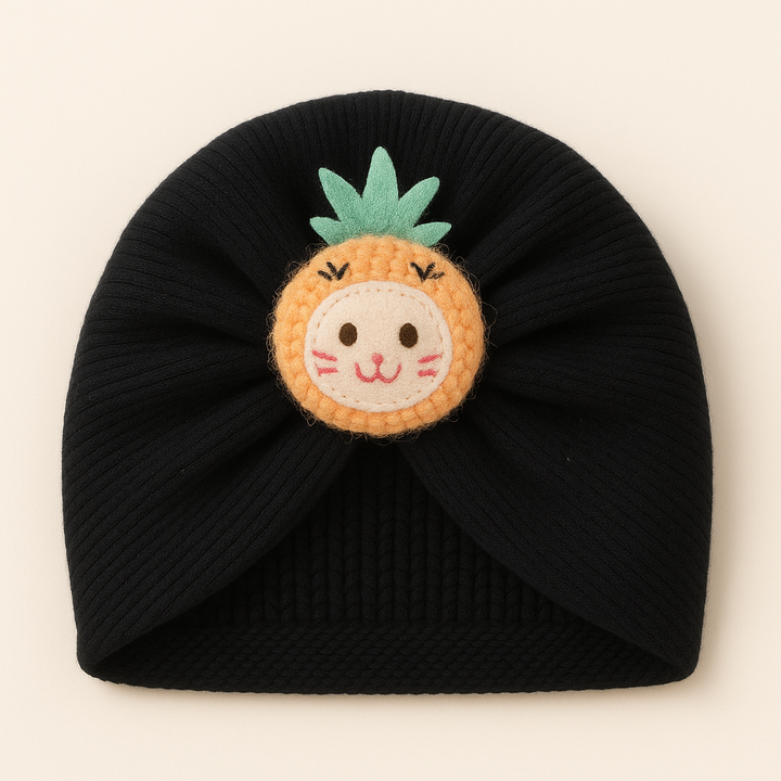 SUNSHINE BABY TURBAN CAP LABUBU BLACK