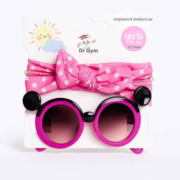 SUNSHINE BABY HEADBAND AND MICKEY GLASSES SET PURPLE