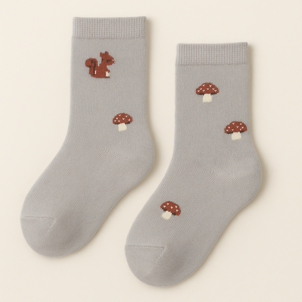 SUNSHINE BABY STRETCHABLE SOCK SQUIRREL GREY M 3-4Y