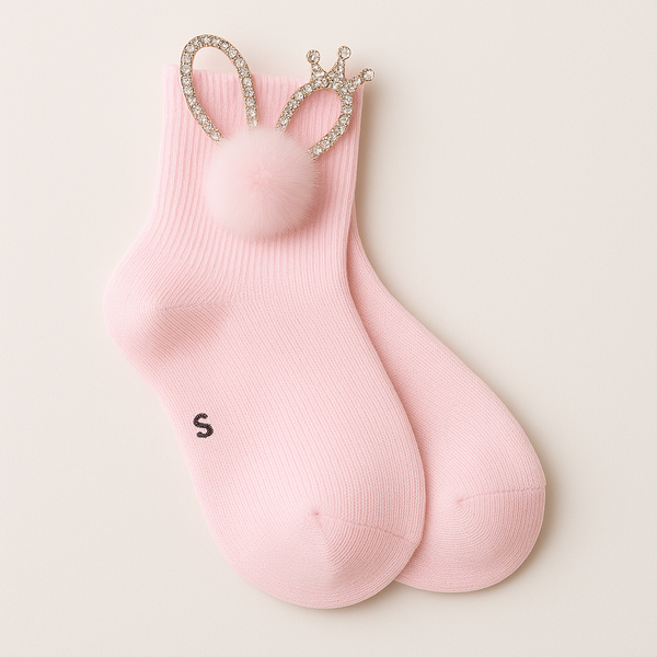 SUNSHINE BABY FANC STRETCHABLE SOCK HEART PINK M 3-4Y