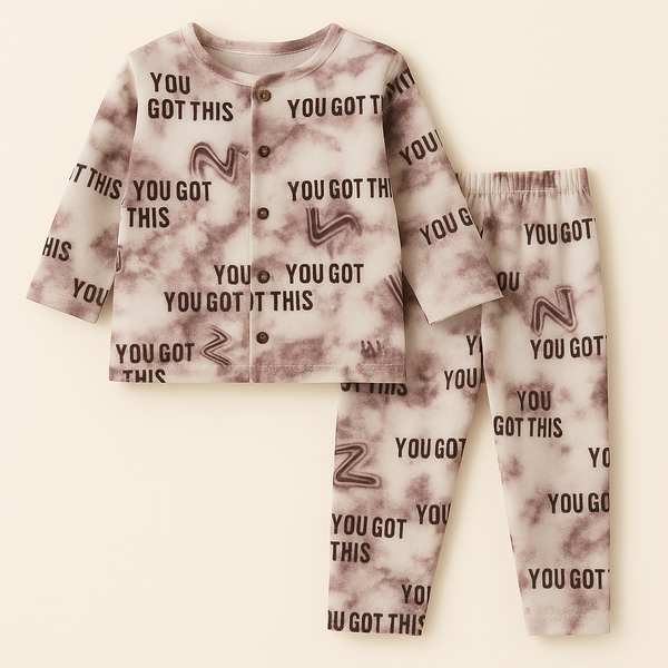 SUNSHINE BABY WINTER FLEECE SLEEPSUIT YOU GOT THIS DARK BROWN 3-6 MONTHS