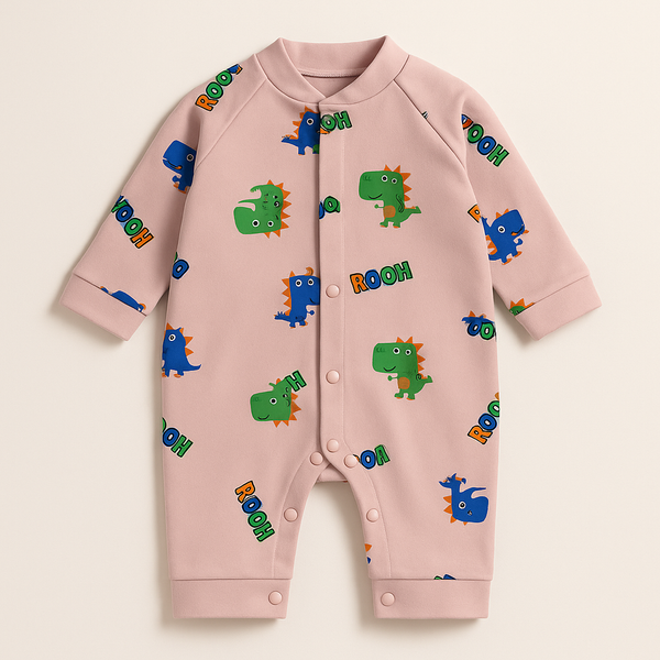 SUNSHINE BABY WINTER ROMPER MULTI DINOSAURS BEIGE 3-6M