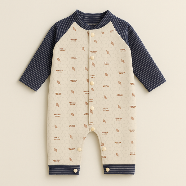 SUNSHINE BABY WINTER ROMPER LEAVES BLUE 3-6M