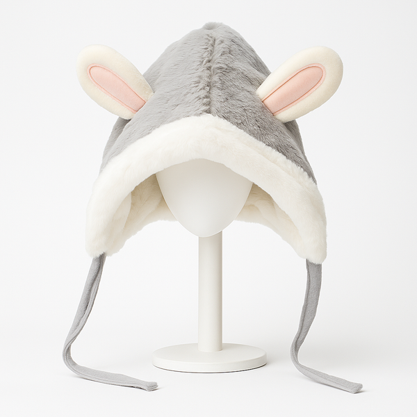 SUNSHINE BABY WINTER FLEECE CAP BUNNY GREY