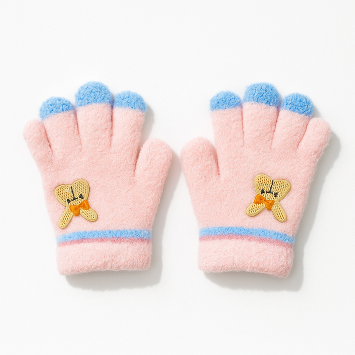 SUNSHINE BABY FLEECE GLOVES RABBIT BABY PINK