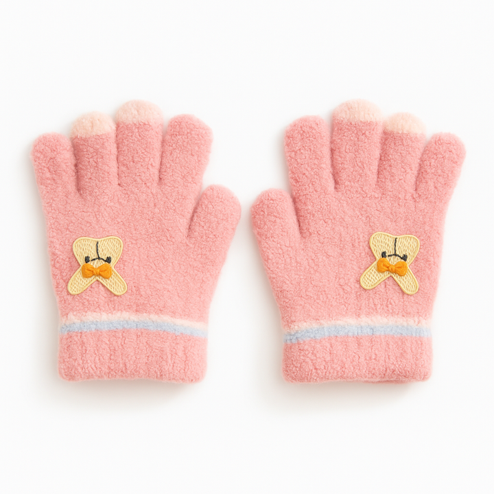 SUNSHINE BABY FLEECE GLOVES RABBIT PEACH