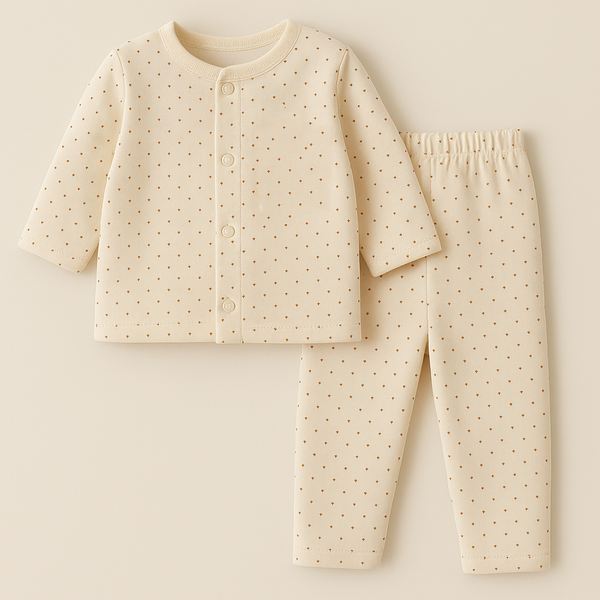 SUNSHINE BABY WINTER SLEEPSUIT MINI DOTS BEIGE 3-6M