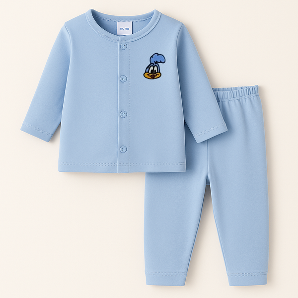 Baby Soft Cotton Sleepsuit Roadrunner Blue - Sunshine