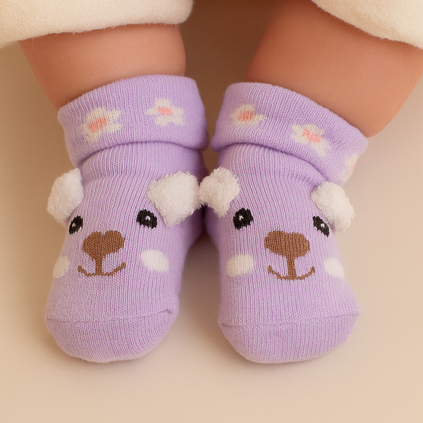 SUNSHINB BABY SOCKS MOUSE PURPLE 40-45CM