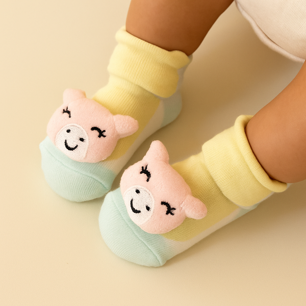 SUNSHINE BABY BOOTIES WHITE & BLUE COW