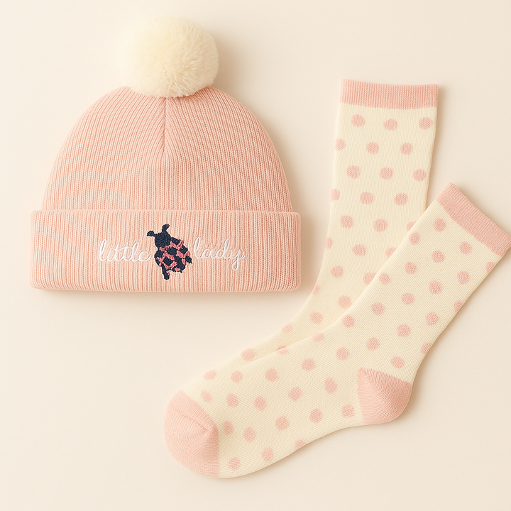 SUNSHINE BABY WINTER 2 PCS CAP & SOCK SET PINK