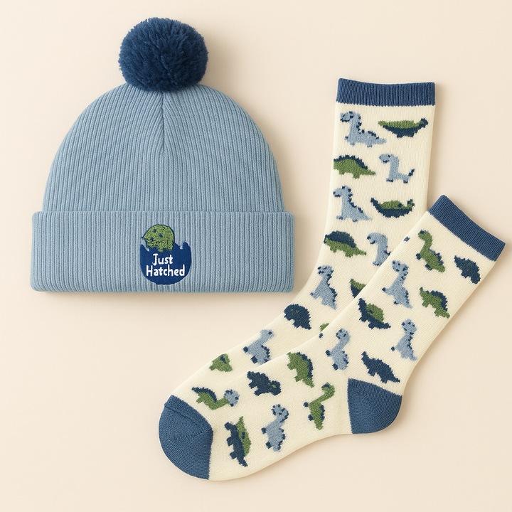SUNSHINE BABY WINTER 2 PCS CAP & SOCK SET BLUE