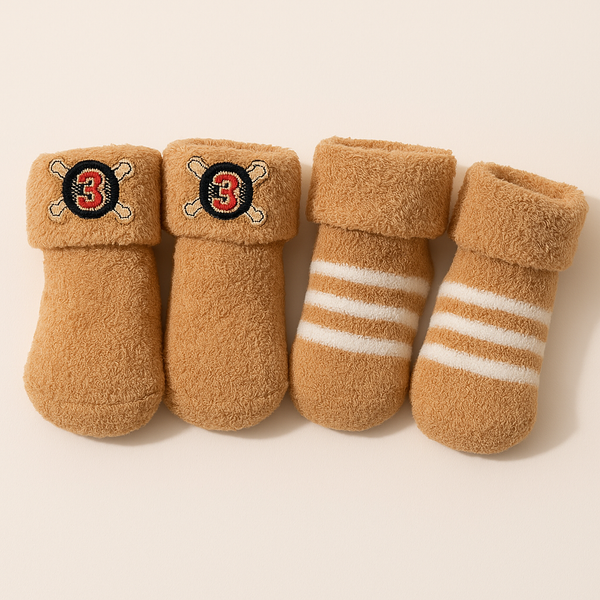 SUNSHINE BABY SOFT WOOLEN SOCK SET BROWN (9088)