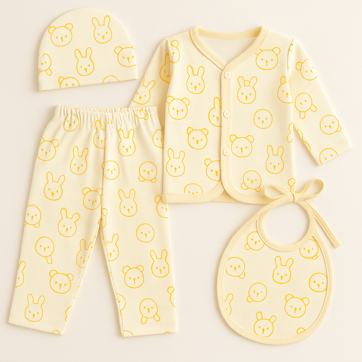 SUNSHINE BABY FS 4PCS FLEECE GIFT SET BUNNY YELLOW(NB)