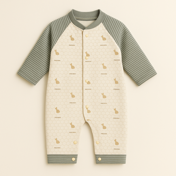 SUNSHINE BABY WINTER ROMPER LEAVES GREY 3-6M