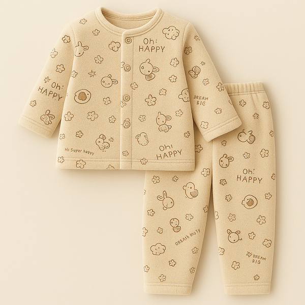 SUNSHINE BABY WINTER SLEEPSUIT ANIMALS BROWN 3-6 MONTHS