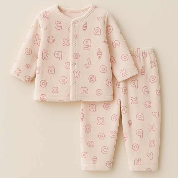 SUNSHINE BABY WINTER SLEEPSUIT ALPHABETS PINK 3-6 M