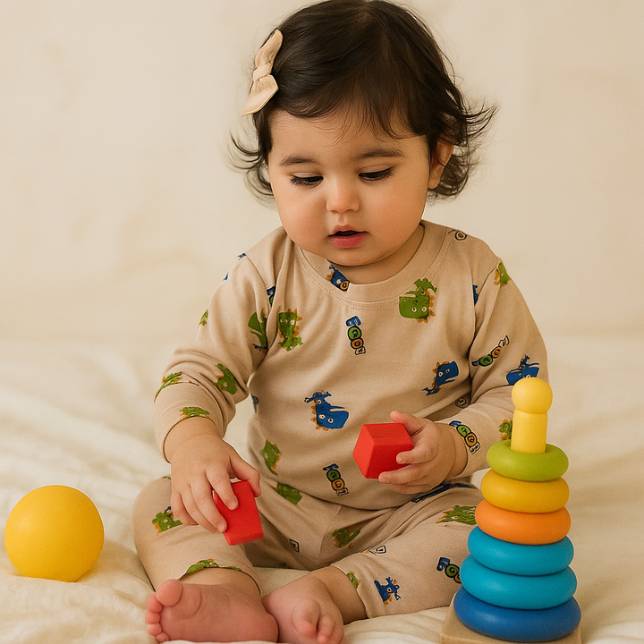 SUNSHINE BABY WINTER PAJAMA SET DINO BROWN T.G DUCK (L) 3Y