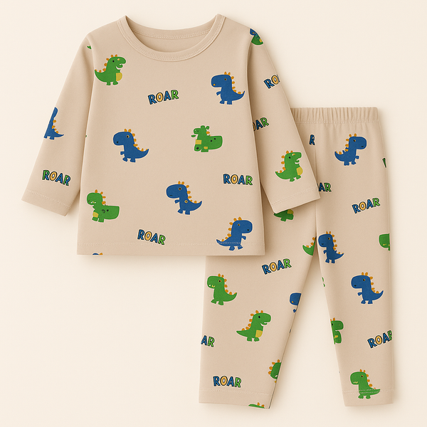 SUNSHINE BABY WINTER PAJAMA SET DINO BROWN T.G DUCK (L) 3Y
