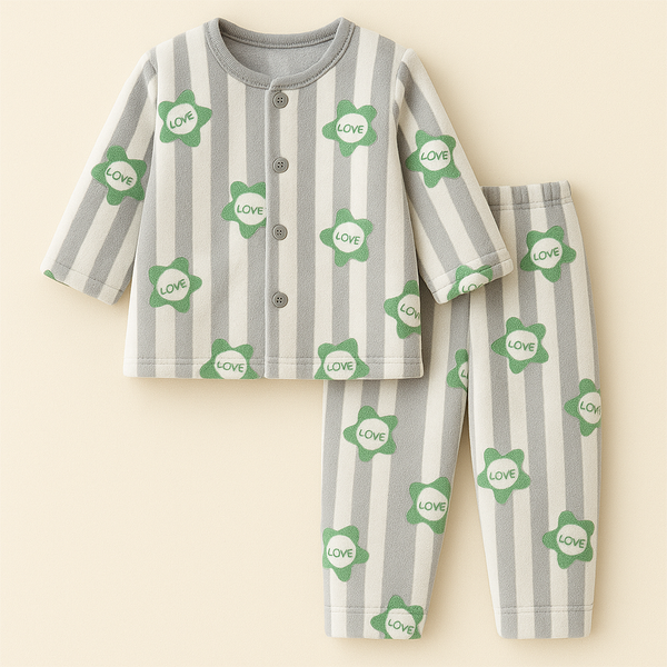 SUNSHINE BABY FLEECE SLEEPSUIT LOVE GREEN 3-6N