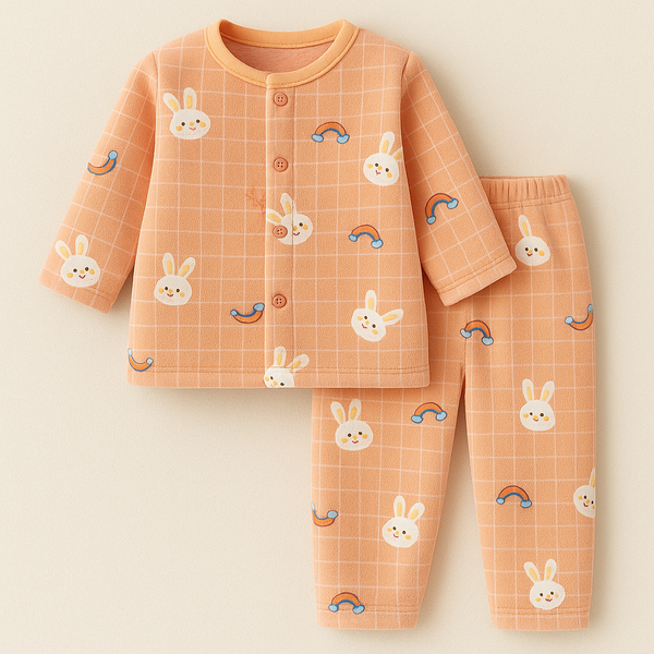 SUNSHINE BABY FLEECE SLEEPSUIT RABBIT& RAINBOW PINK 3-6M